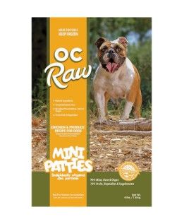 OC Raw Dog Chicken & Produce Sliders Raw Frozen Dog Food, 4-lb