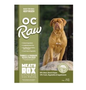 OC Raw Dog Turkey & Produce Meaty Rox Raw Frozen Dog Food, 7-lb