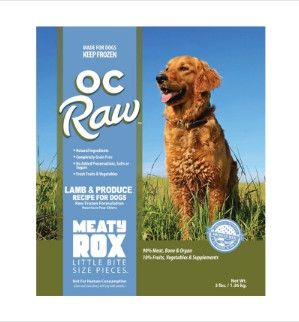 OC Raw Dog Lamb & Produce Meaty Rox Raw Frozen Dog Food, 3-lb