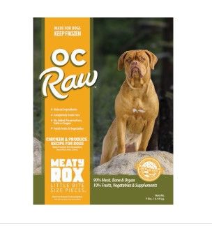 OC Raw Dog Chicken & Produce Meaty Rox Raw Frozen Dog Food, 7-lb