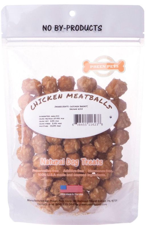 Preen Pets Chicken Meatballs Dog Treats, 4-oz