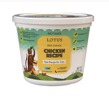 Lotus Free Range Chicken Raw Frozen Cat Food, 25-oz