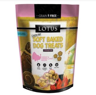 Lotus Soft Baked Turkey & Turkey Liver Grain-Free Dog Treats, 10-oz