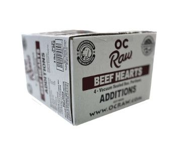 OC Raw Additions Diced Beef Heart Frozen Dog Food, 2-lb