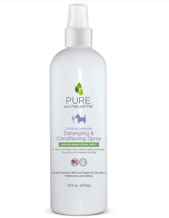 Pure and Natural Pet Detangling and Conditioning Spray for Dogs, 16-oz