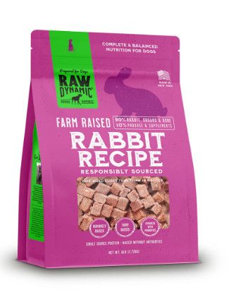 Raw Dynamic Rabbit Frozen Raw Dog Food, 6-lb