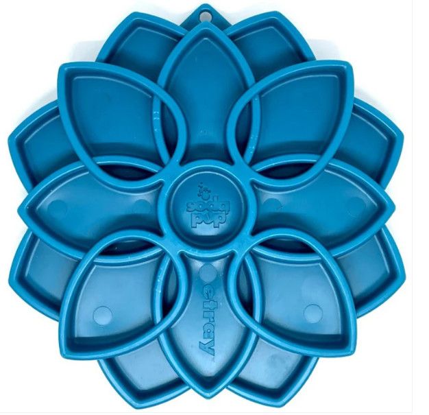 SodaPup eTray Mandala Design Enrichment Tray Dog Slow Feeder, Blue