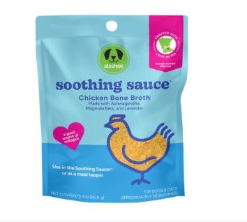 Stashios Soothing Sauce Calming Chicken Bone Broth for Dogs & Cats, 3-oz