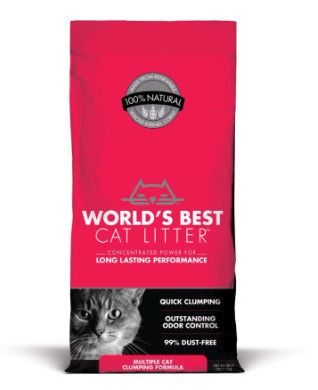World's Best Multiple Cat Unscented Clumping Cat Litter, 28-lb