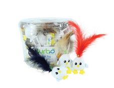 Turbo Chicken Egg with Feather Cat Toy, 1-count