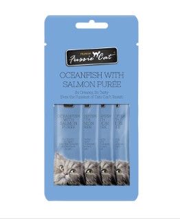 Fussie Cat Oceanfish with Salmon Puree Cat Treats, 4-count