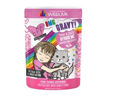 BFF OMG GRAVY Tuna & Duck Devour Me Dinner in Gravy Wet Cat Food Pouch, 3-oz