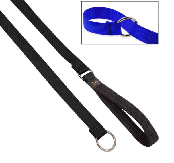 Lupine Pet Basic Solids Slip Dog Leash, Black, 3/4-in x 6-ft