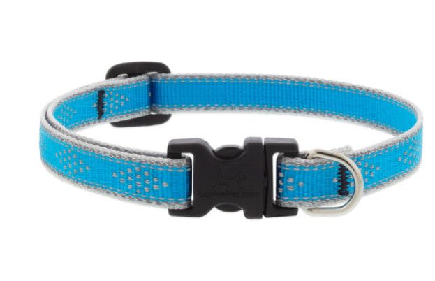Lupine Pet High Lights Reflective Adjustable Dog Collar, Blue Diamond, 1/2-in x 6-9-in