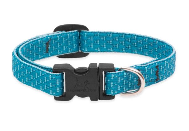 Lupine Pet Eco Adjustable Dog Collar, Tropical Sea, 1-in x 12-20-in