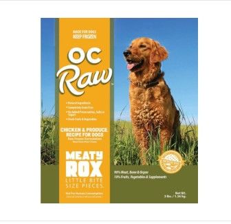 OC Raw Dog Chicken & Produce Meaty Rox Raw Frozen Dog Food, 3-lb