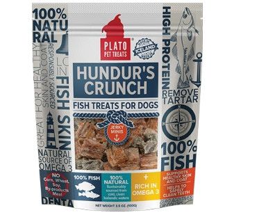 Plato Hundur's Crunch Fish Jerky Mini's Dog Treats, 3.5-oz