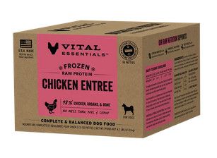 Vital Essentials Chicken Entree Patties Frozen Raw Dog Food, 11.25-lb