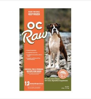 OC Raw Dog Chicken, Fish & Produce Patties Raw Frozen Dog Food, 6-lb