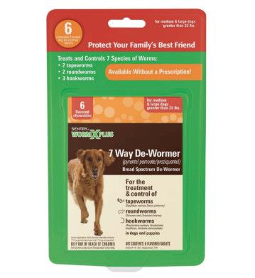 Sentry HC WormX Plus 7 Way Medium & Large Dog De-Wormer, 6-count