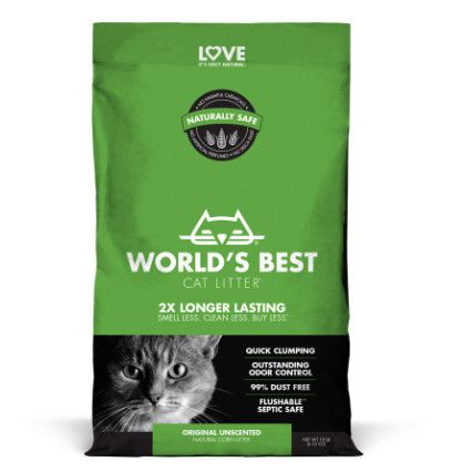 World's Best Comfort Care Unscented Clumping Cat Litter, 28-lb