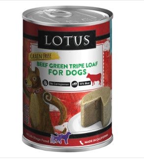 Lotus Beef Green Tripe Loaf Grain-Free Wet Dog Food Can, 12.5-oz
