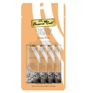 Fussie Cat Chicken Puree Cat Treats, 4-count