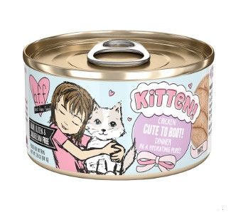 BFF Kitten Chicken Cute To Boot! Dinner in a Hydrating Puree Wet Cat Food Can, 2.8-oz