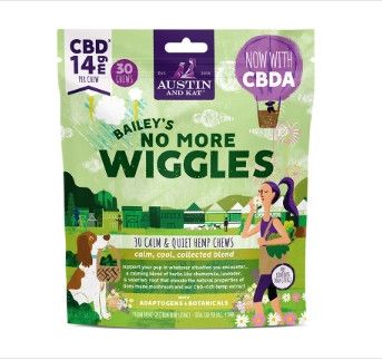 Austin and Kat Bailey's No More Wiggles Soft Chew Alternative Supplement for Dogs, 14mg, 30-count