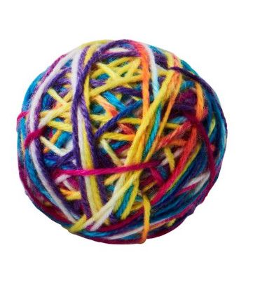 Ethical Pet Spot Sew Much Fun Yarn Ball Cat Toy, 2.5-in, 2-pk