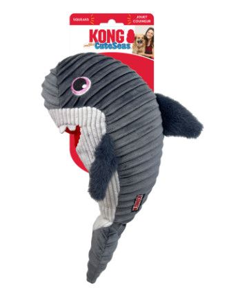 KONG CuteSeas Rufflez Shark Dog Toy, Medium/Large