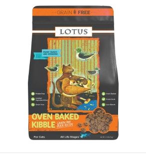 Lotus Oven-Baked Kibble Duck Grain-Free Dry Cat Food, 2.2-lb