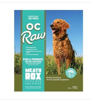 OC Raw Dog Fish & Produce Meaty Rox Raw Frozen Dog Food, 3-lb