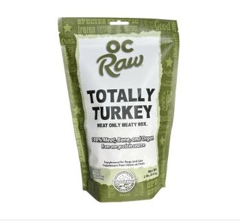 OC Raw Dog Totally Turkey Meaty Rox Raw Frozen Food for Dogs & Cats, 2-lb