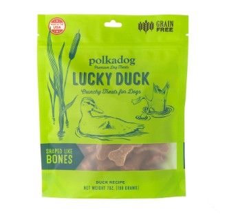 Polkadog Lucky Duck Bone Shape Dog Treats, 8-oz