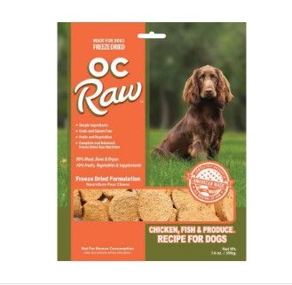 OC Raw Dog Chicken, Fish & Produce Sliders Raw Freeze-Dried Dog Food, 14-oz