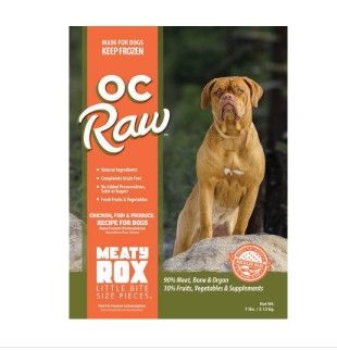 OC Raw Dog Chicken, Fish & Produce Meaty Rox Raw Frozen Dog Food, 7-lb