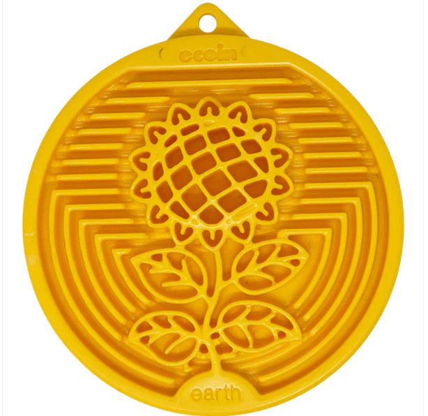 SodaPup eCoin Earth Enrichment Snacking Coin Dog Slow Feeder, Yellow