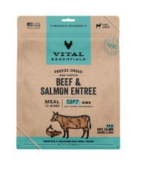 Vital Essentials Beef & Salmon Entree Soft Nibs Freeze-Dried Raw Dog Food, 14-oz