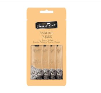 Fussie Cat Sardine Puree Cat Treats, 4-count