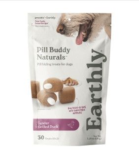 Earthly Pet Pill Buddy Naturals Tender Grilled Duck Dog Treats, 30-count