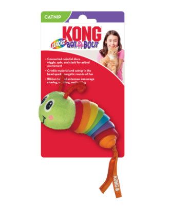KONG Bat-a-Bout Clackz Caterpillar Cat Toy