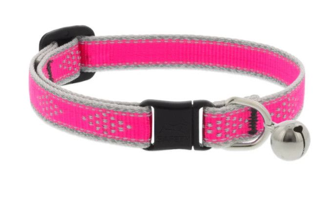 Lupine Pet High Lights Reflective Safety Collar with Bell for Cats, Pink Diamond, 1/2-in x 8-12-in Lupine Pet High Lights Reflective Safety Collar with Bell for Cats, Pink Diamond, 1/2-in x 8-12-in