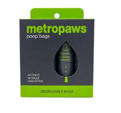 Metropaws Degradable Dog Poop Bags, Black, 240-count