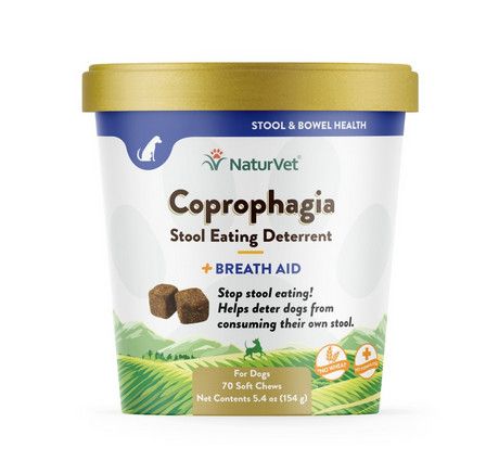 NaturVet Coprophagia Stool Eating Deterrent Plus Breath Aid Soft Chews Dog Supplement, 70-count