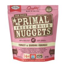Primal Raw Freeze-Dried Nuggets Turkey & Sardine Formula Dog Food, 14-oz