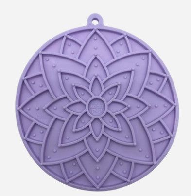 SodaPup eMat Lotus Enrichment Lick Mat with Suction Cups Dog Slow Feeder, Pastel Purple