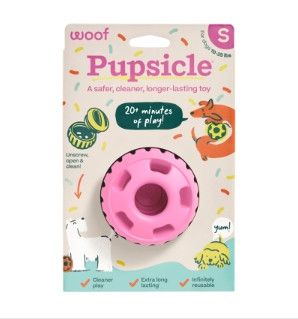 Woof The Pupsicle Treat Dispensing Dog Toy, Birthday Pink, Small