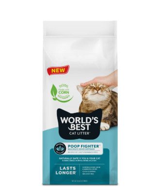 World's Best Poop Fighter Maximum Odor Defense Scented Clumping Cat Litter, 28-lb