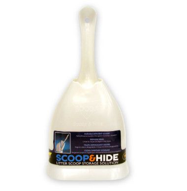 Petmate Scoop 'N' Hide Cat Litter Scoop, Pearl White